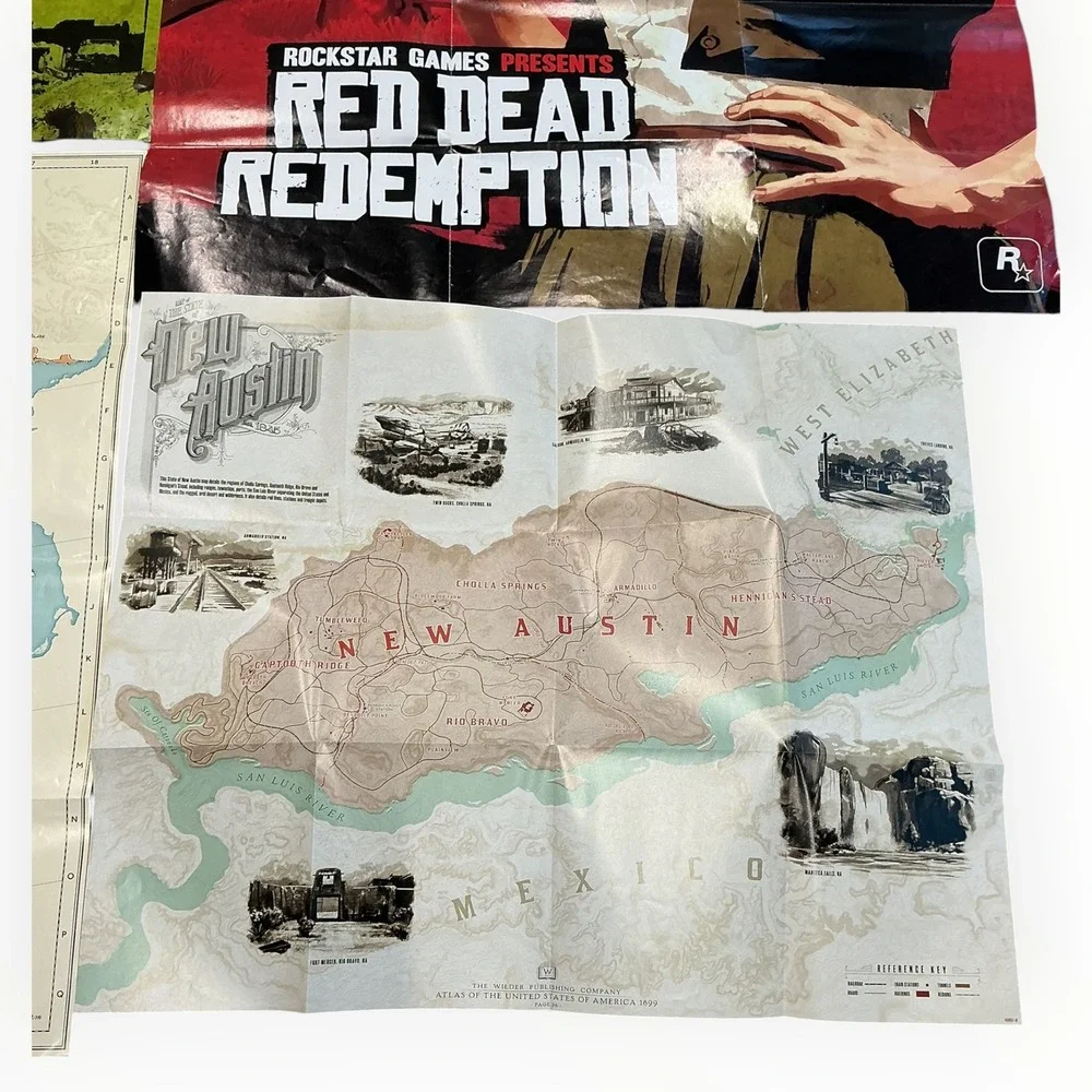 Red Dead Redemption RDR RDR2 Undead Nightmare Maps Posters Lot of 4 Rockstar